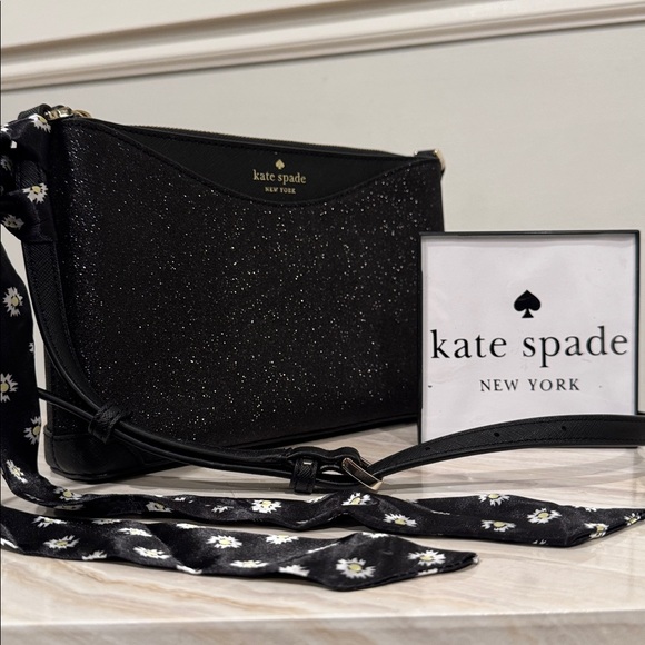 kate spade Handbags - Kate Spade Bag Shimmy Glitter Black Sparkle Crossbody